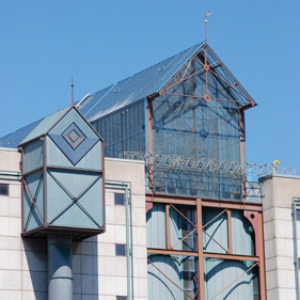 Glasaufbau auf dem Fernheizwerk Saarbrücken, Foto von Uwe Büch